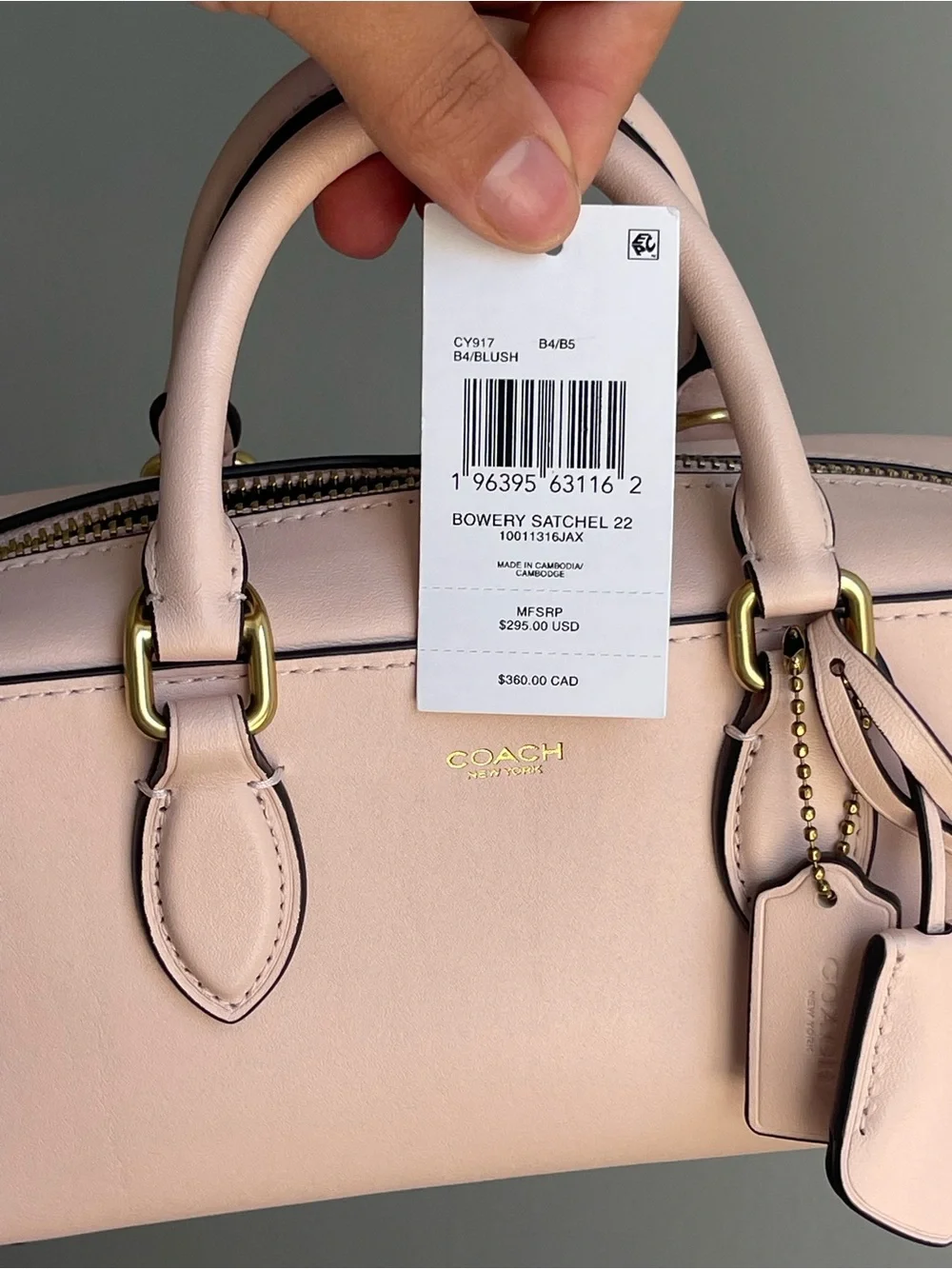 Coach Blush Pink Bowery Satchel